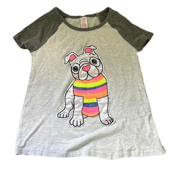 Justice Other - 5 for $20 Justice Active Heathered Gray Sequin Dog Graphic Short Sleeve Tee